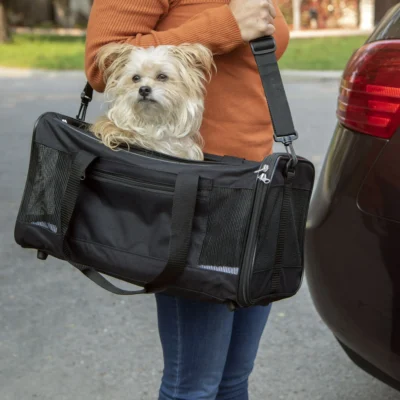 Medium Guaranteed On-Board Travel Pet Carrier – Black, 16 lb Limit